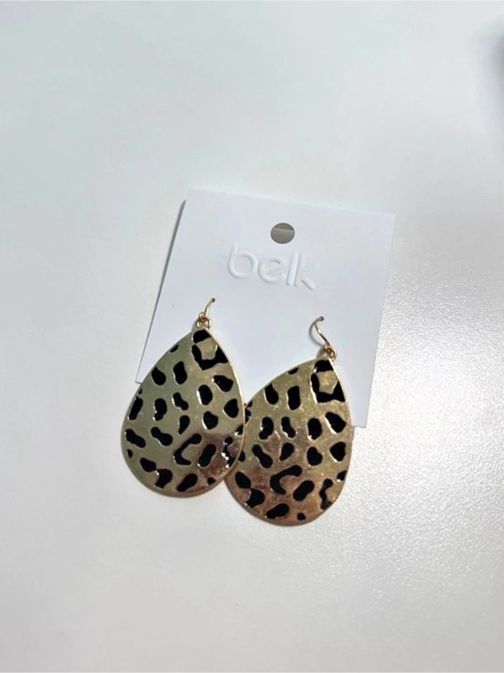 Belk Animal Print Teardrop Earrings NWT